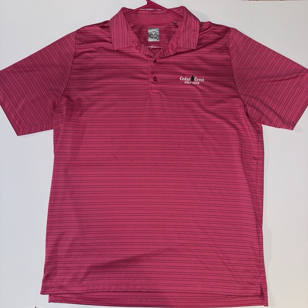 Men's XL Callaway Opti-Dri Striped Golf Polo Cedar Crest Golf Club Tennessee
